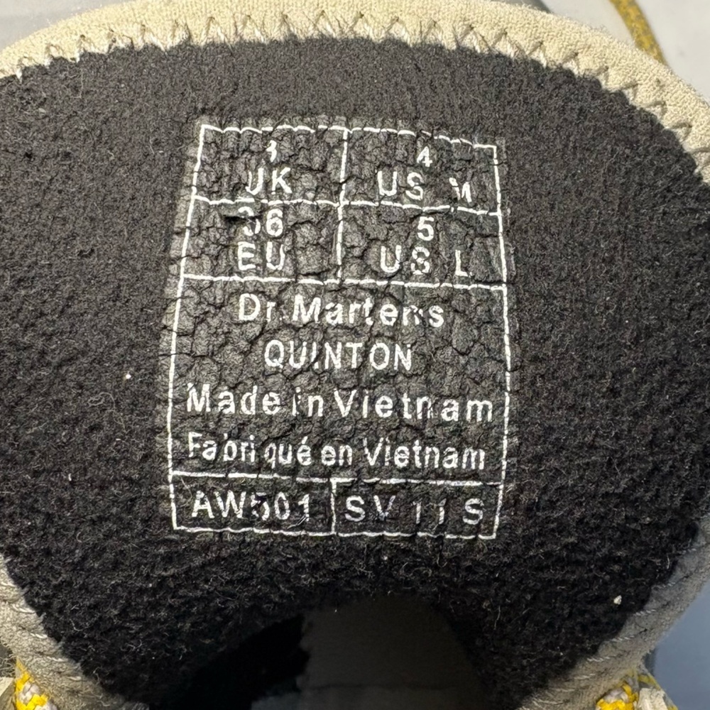 Dr. Martens Quinton Ajax Leather Gray Combat Moto Boots Synthetic Nubuck Women 5 - Picture 9 of 10